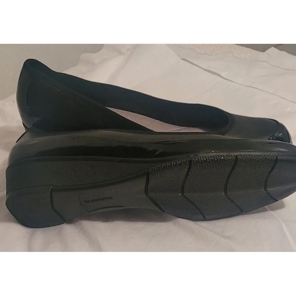 Liz‎ Claiborne Black Women's Sz 10 M 'Stacy' Patent /Leather Upper Wedge Heel